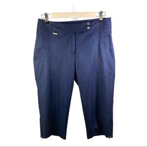 BETTE & COURT Women’s Zip Cuff Cropped Golf/Athletic Pants Blue Size 8